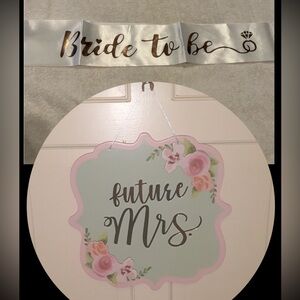 Future Mrs sign wife sash game wedding bridal party bride travel gifts decor fun